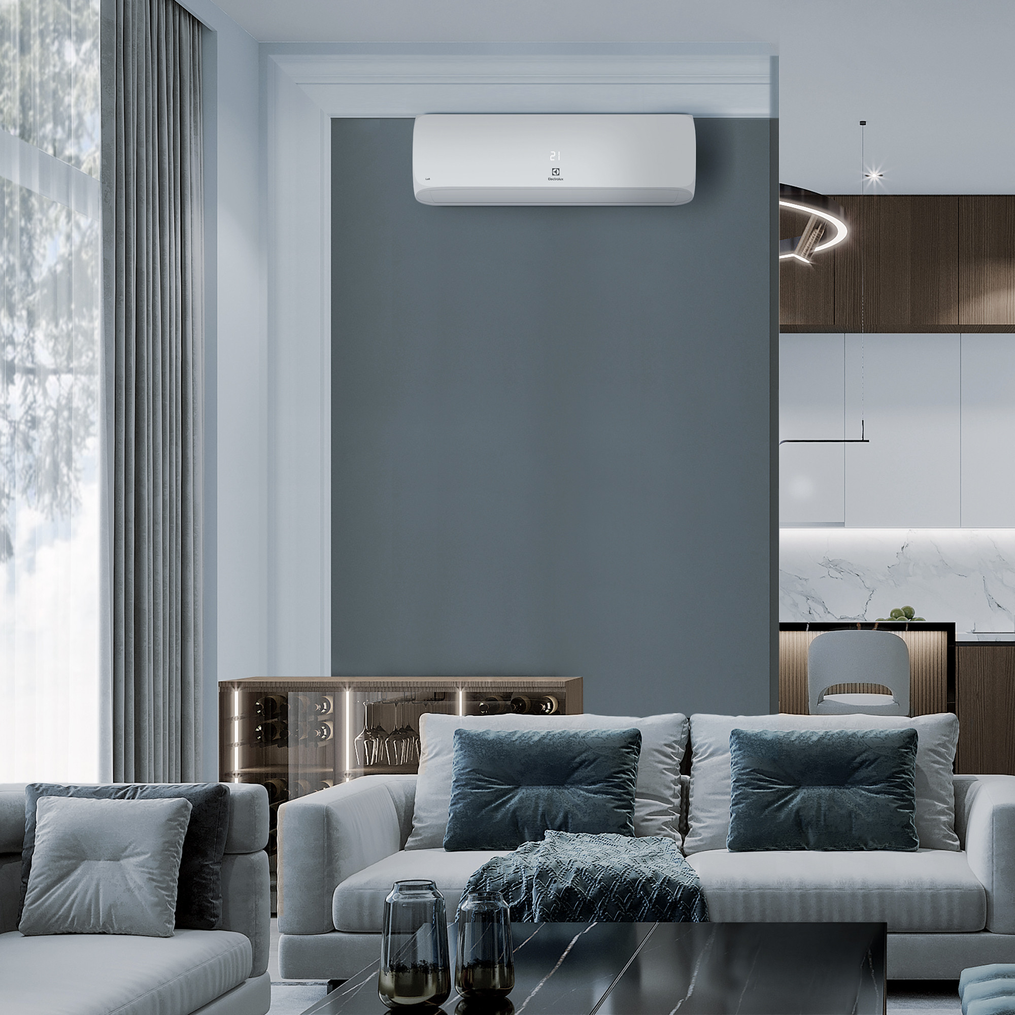 Сплит-система Electrolux Loft EACS-07HAL/N8 комплект - внешний вид, блок, пульт