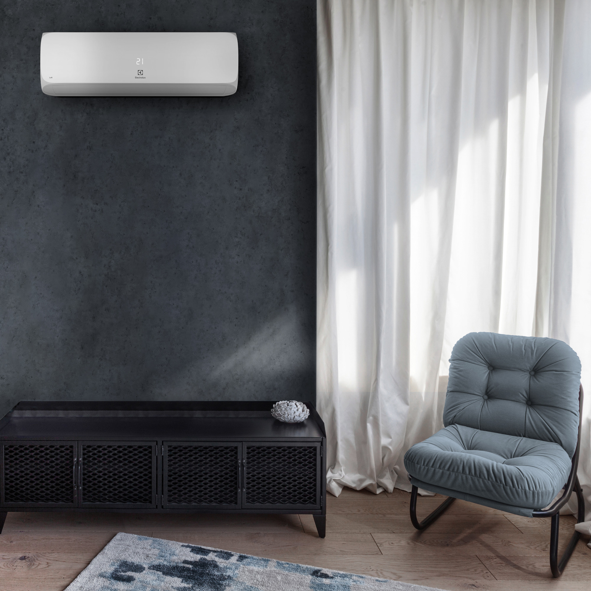 Сплит-система Electrolux Loft EACS-07HAL/N8 комплект - внешний вид, блок, пульт