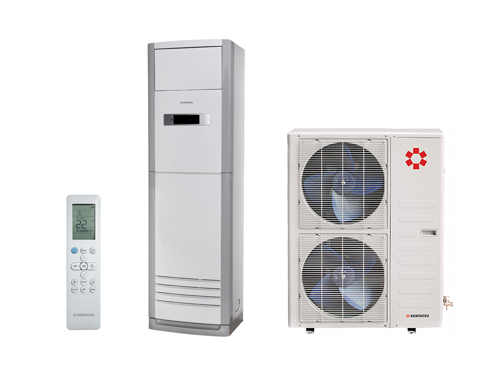 Напольный кондиционер Kentatsu KSFV140XFAN3/KSUT140HFAN3L - внешний вид, блок, пульт
