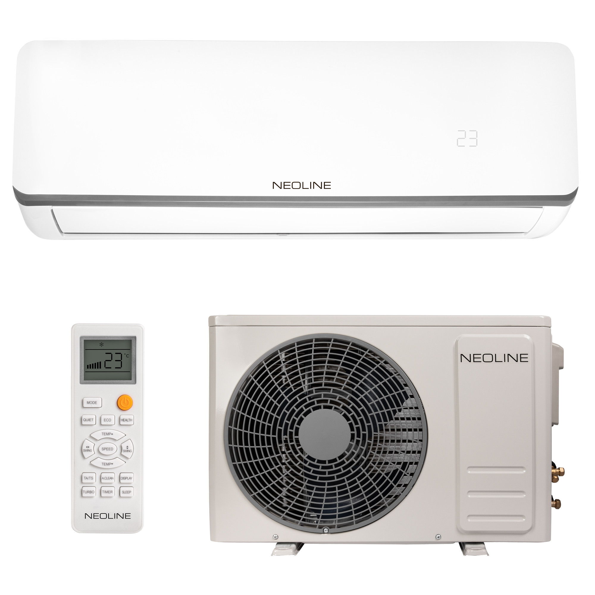 Сплит-система NEOLINE NAM-07HN1 комплект - внешний вид, блок, пульт