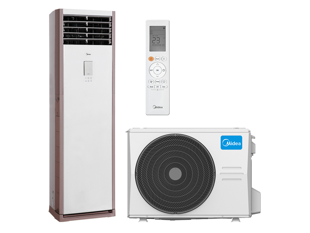 Напольный кондиционер Midea MFPA-24ARN1-QB6/MOX430-24HN1-QB6 - внешний вид, блок, пульт